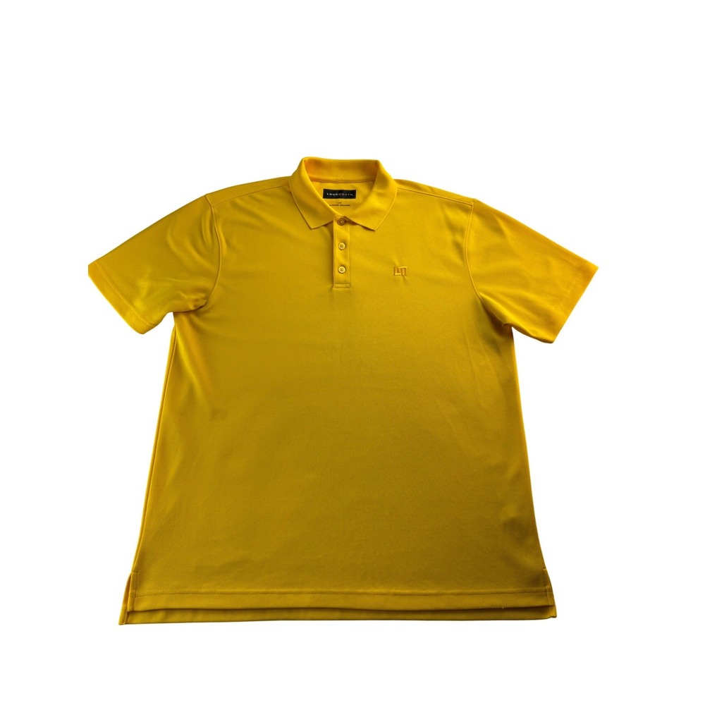 Loudmouth Golf Polo Shirt Mens Yellow Short Sleeve‎ Embroidered Logo Size L